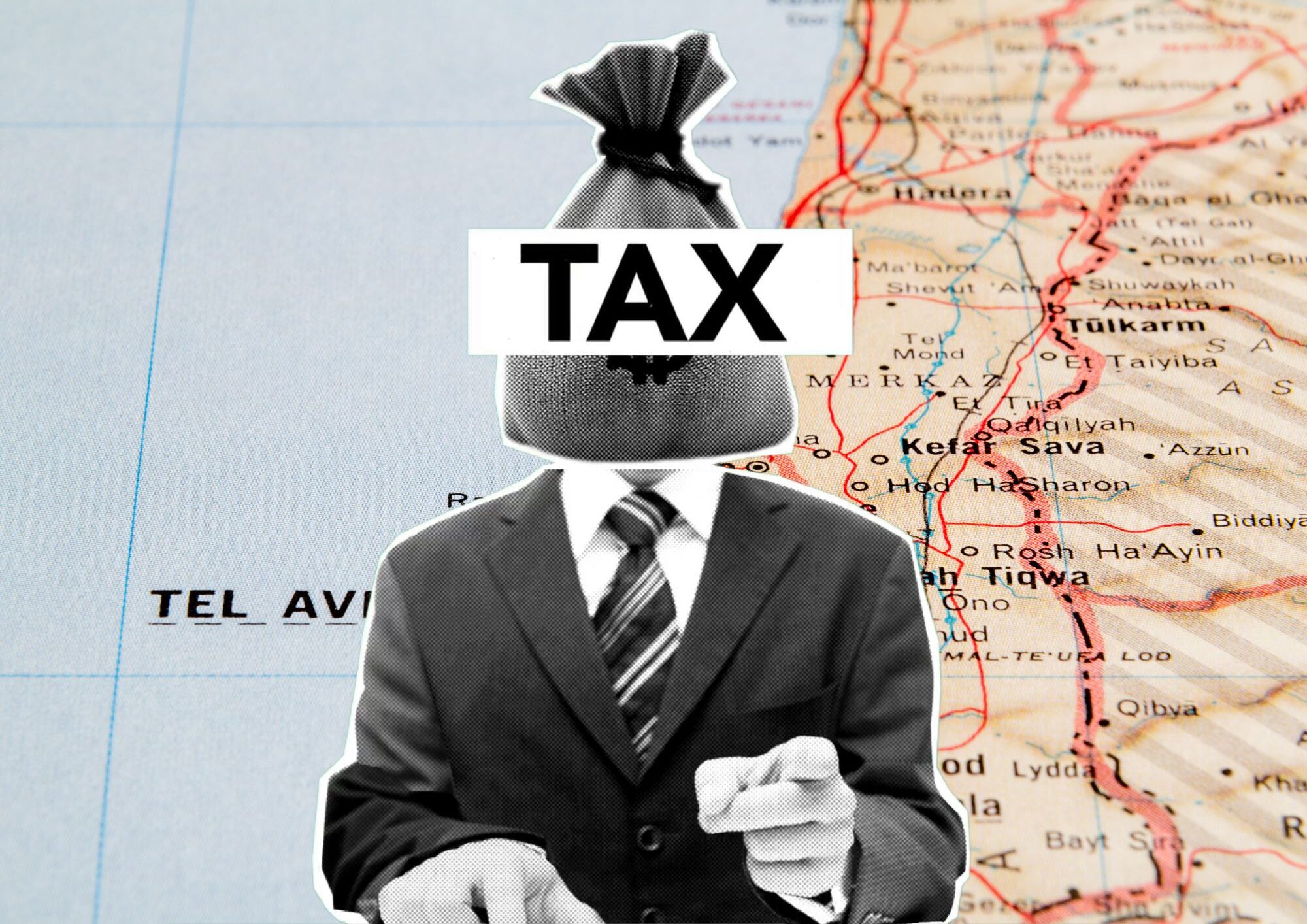 image of man portraying tax on his head